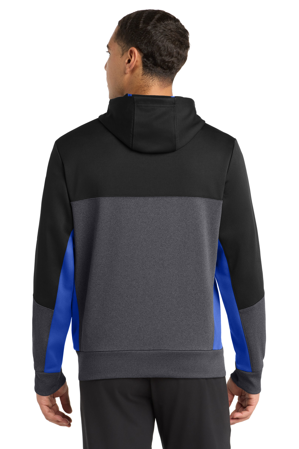 Sport-Tek Tech Fleece Colorblock Full-Zip Hooded Jacket. ST245