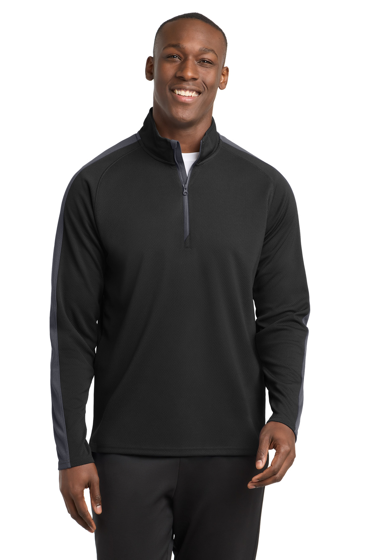  DISCONTINUED  Sport-Tek ┬«  Sport-Wick ┬«  Textured Colorblock 1/4-Zip Pullover. ST861