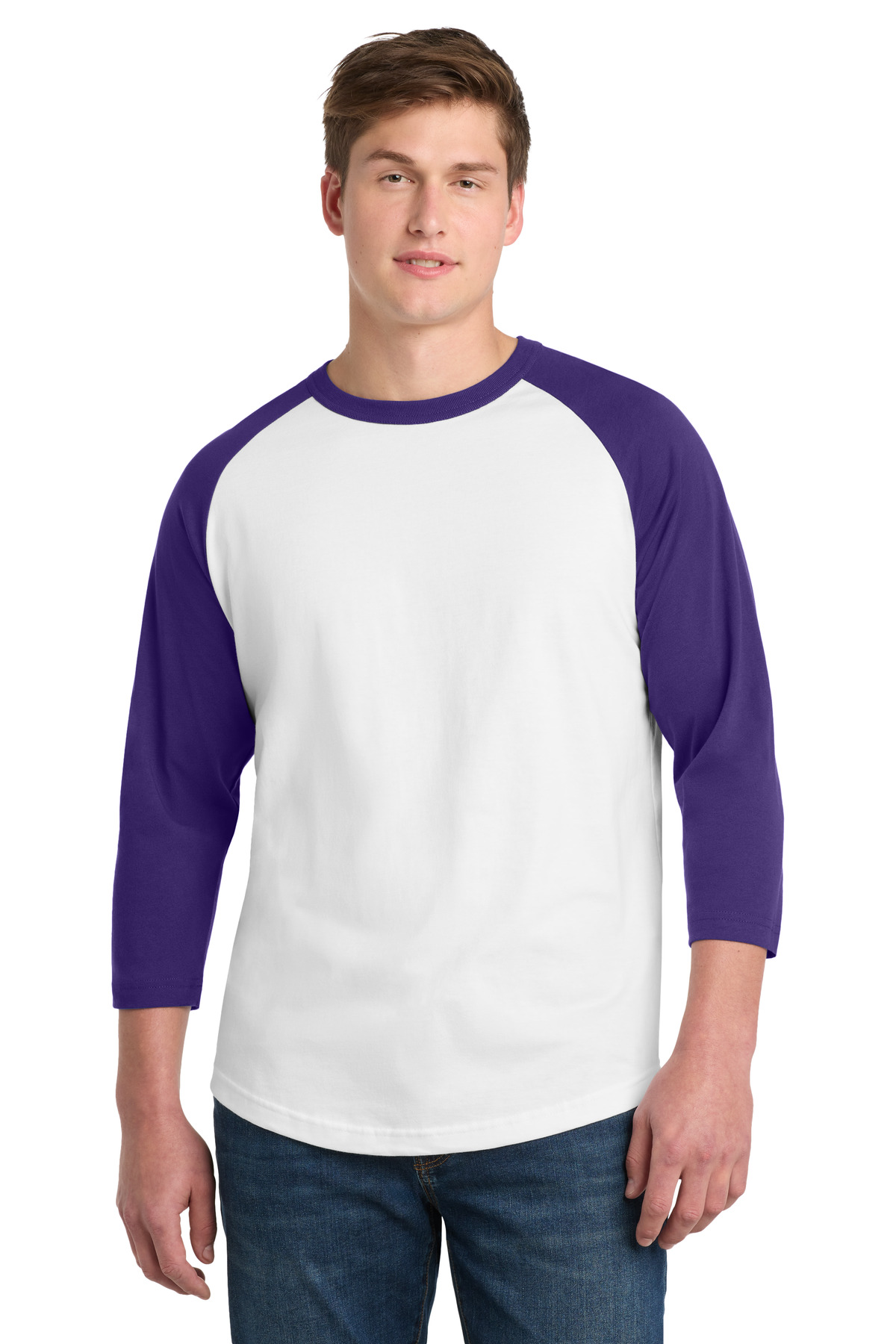 Sport-Tek T200 swatch in White/ Purple