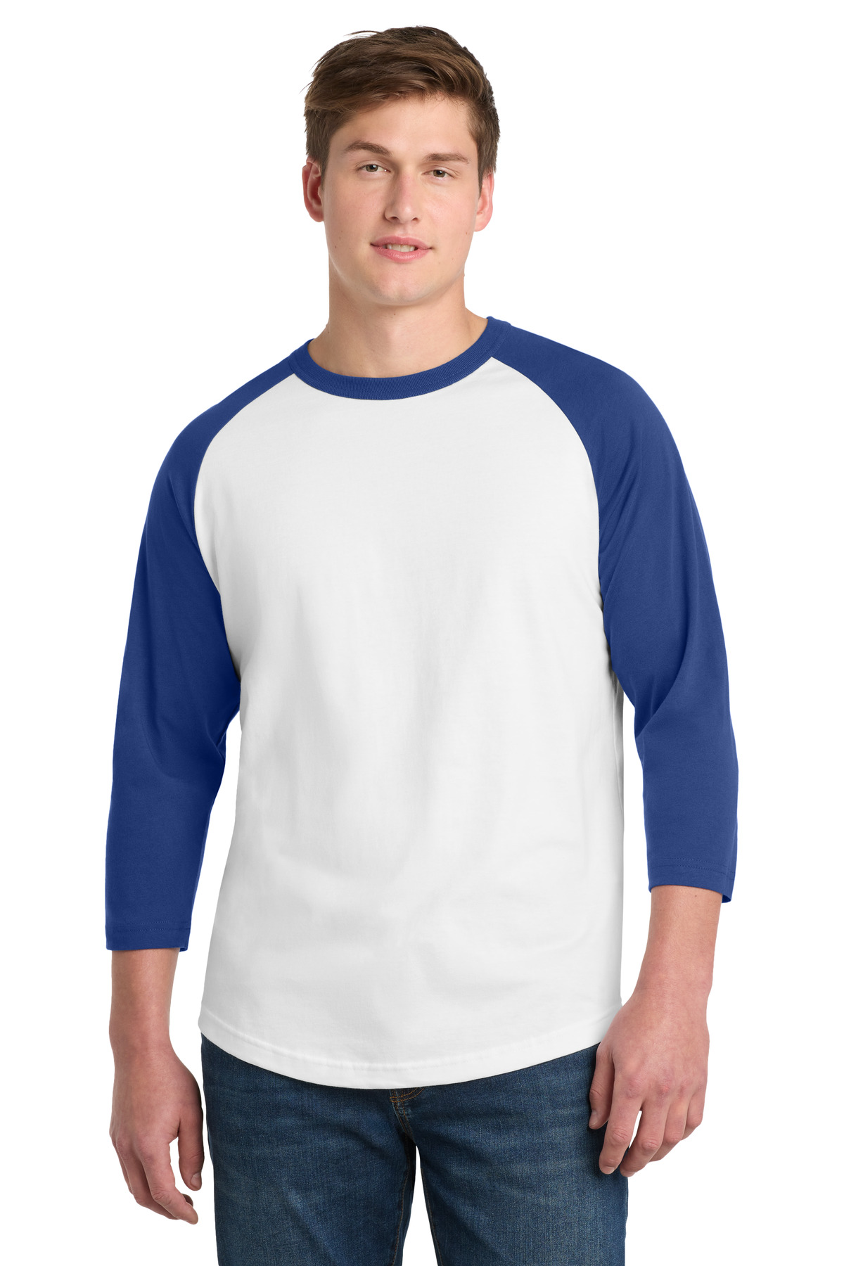 Sport-Tek T200 swatch in White/ Royal