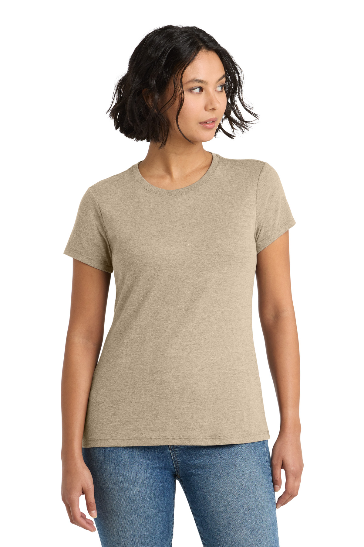 District ® Women's Perfect Tri ® Tee. DM130L - Desert Tan Heather