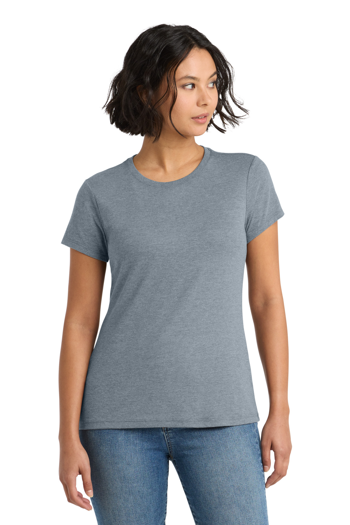 District ® Women's Perfect Tri ® Tee. DM130L - Flint Blue Heather