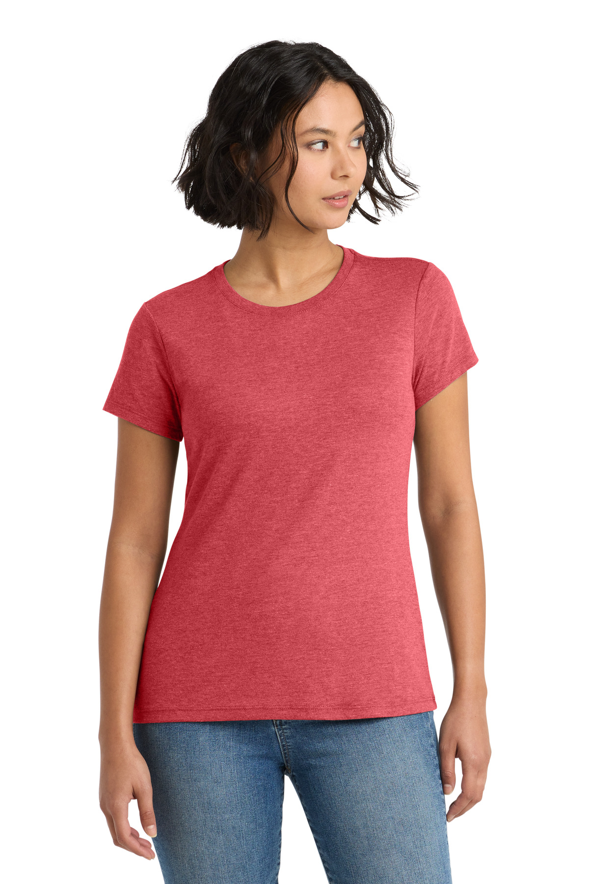 District ® Women's Perfect Tri ® Tee. DM130L - Red Frost
