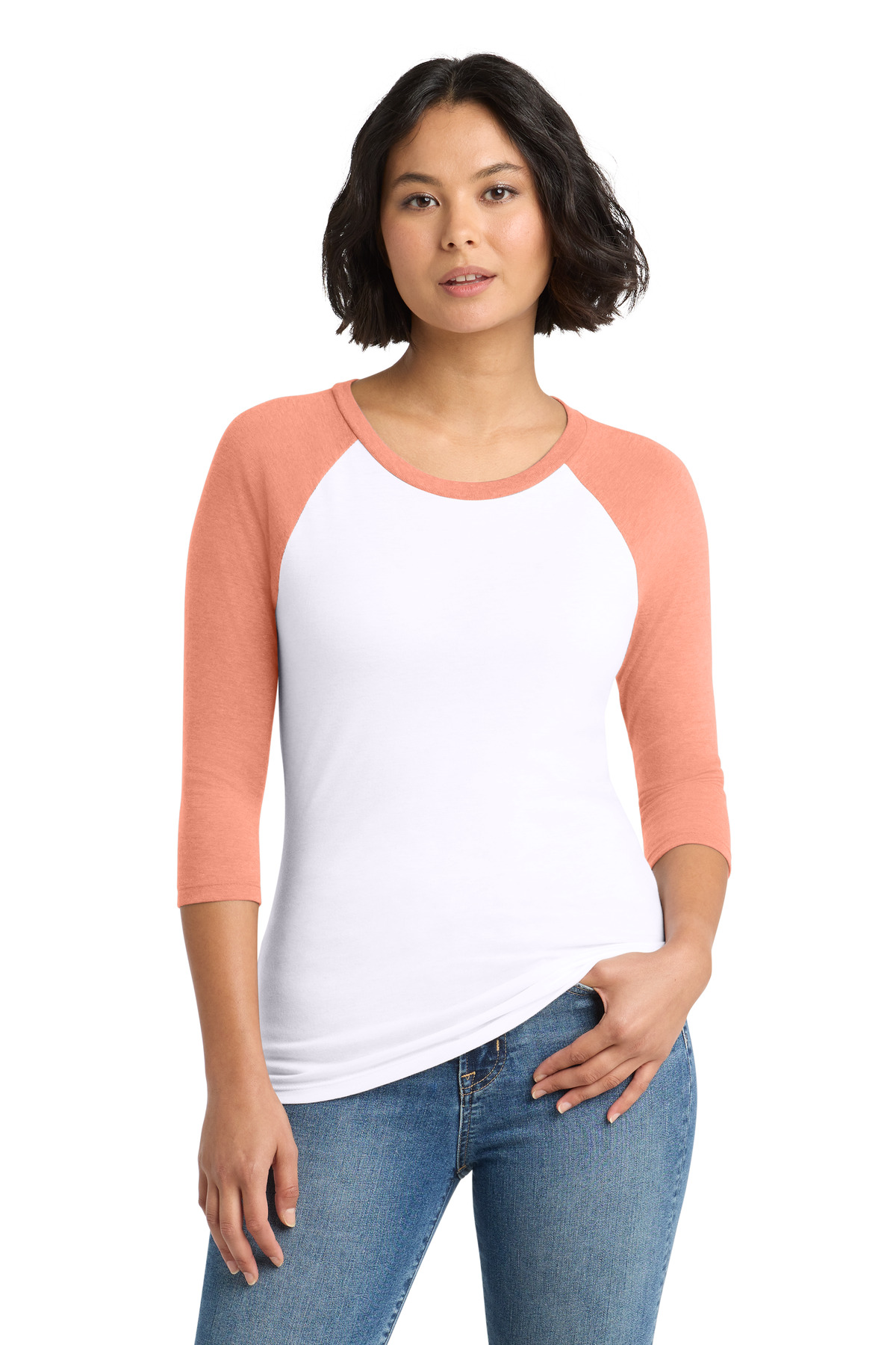 District ®  Women's Perfect Tri ®  3/4-Sleeve Raglan. DM136L