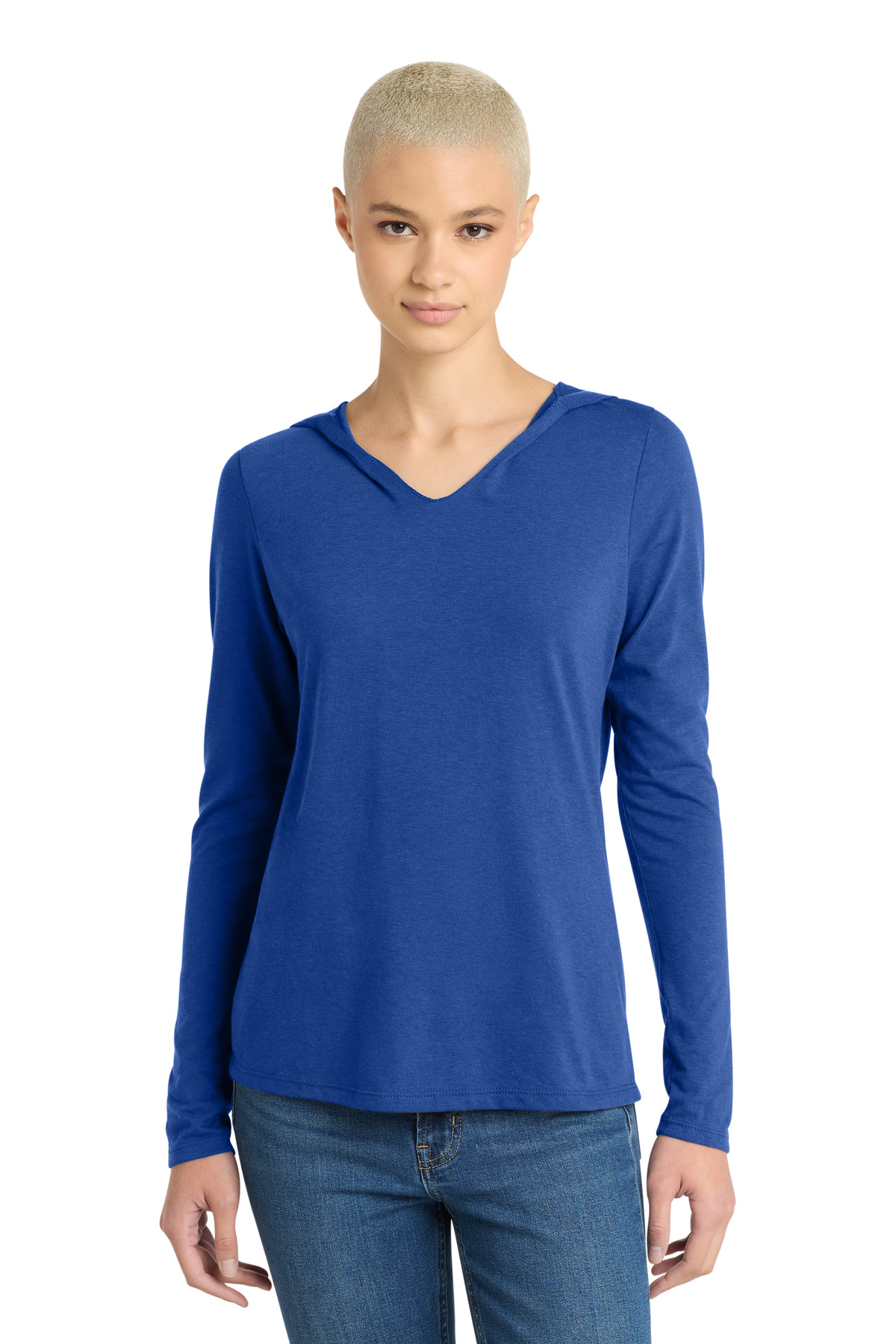 District ® Women's Perfect Tri ® Long Sleeve Hoodie. DM139L - Deep Royal