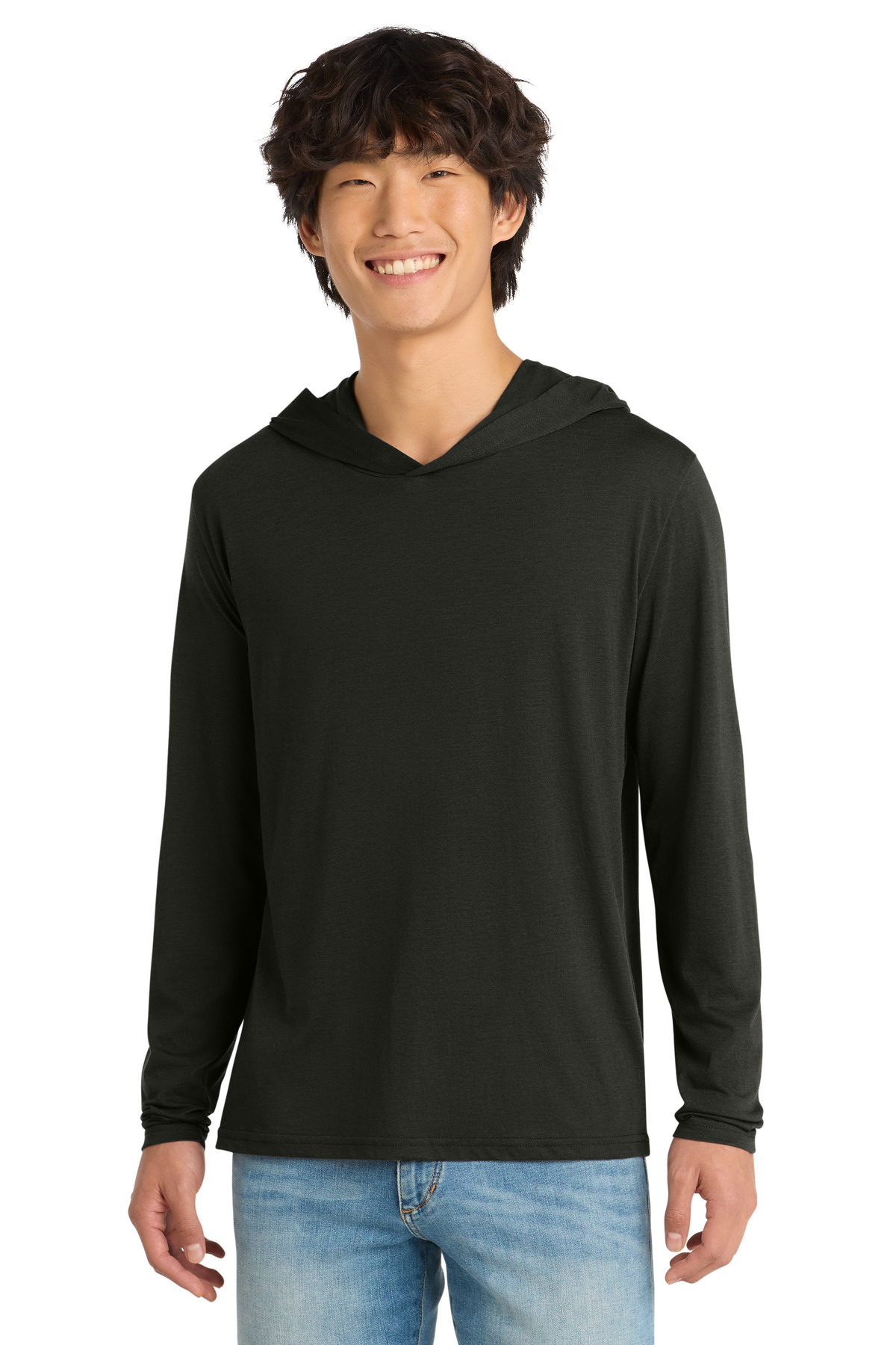 District ® Perfect Tri ® Long Sleeve Hoodie. DM139 - Black