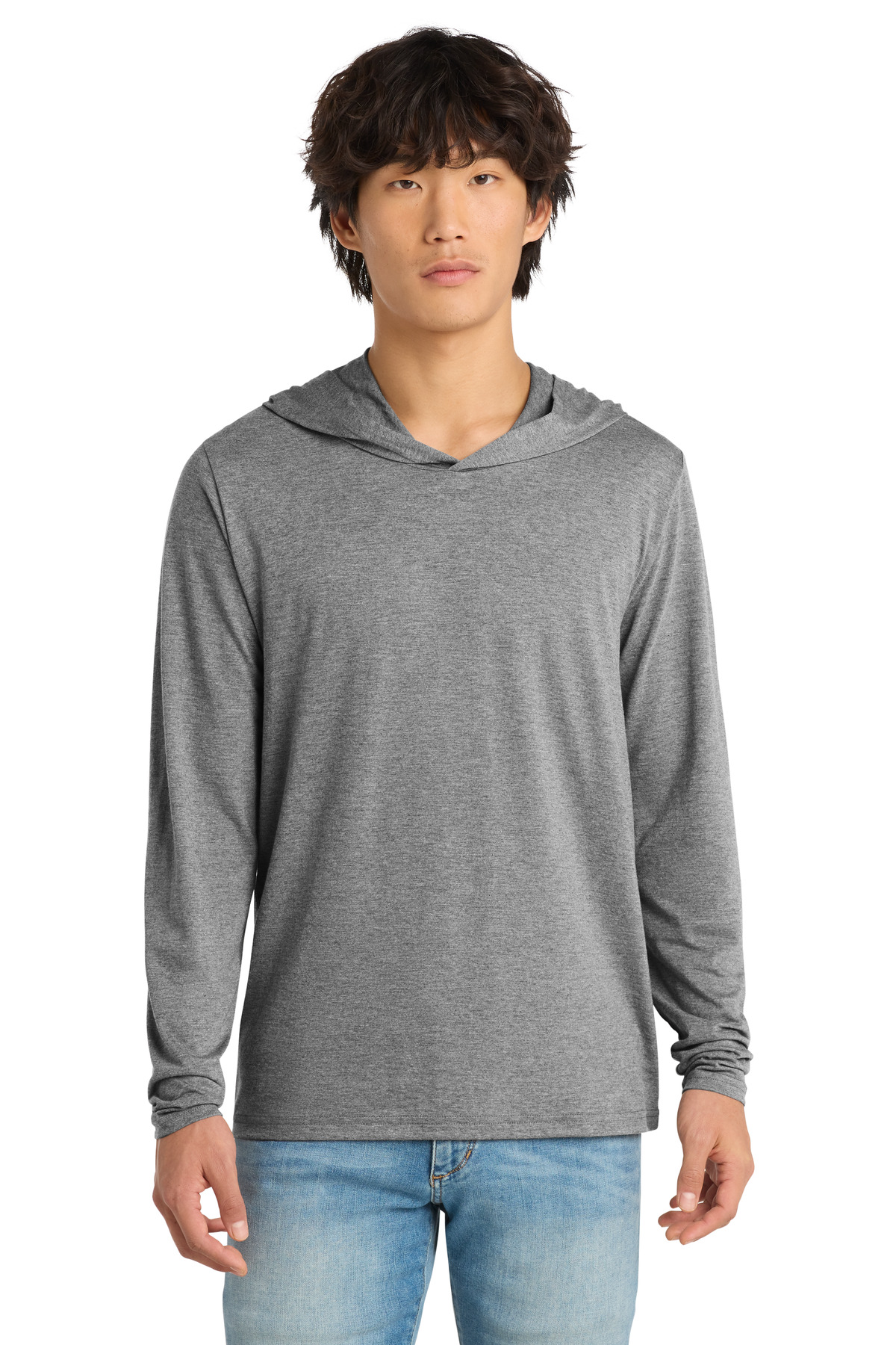 District ® Perfect Tri ® Long Sleeve Hoodie. DM139 - Grey Frost