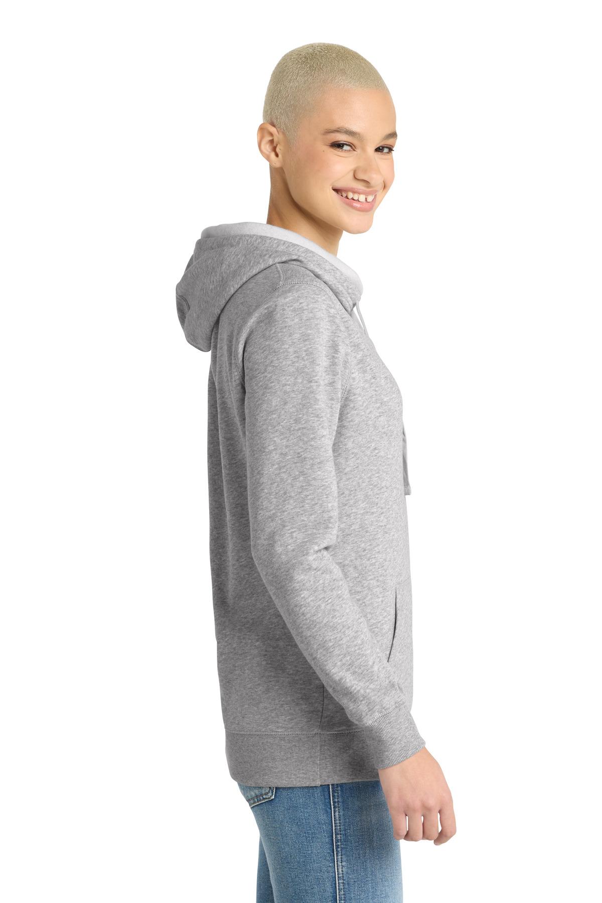 District Women's Lightweight Fleece Hoodie. DM493