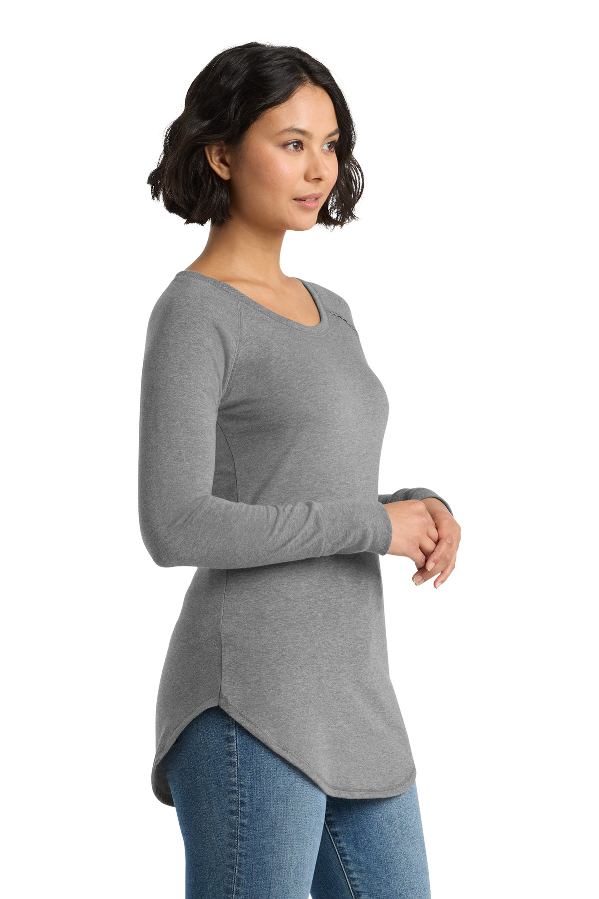 District Women's Perfect Tri Long Sleeve Tunic Tee. DT132L