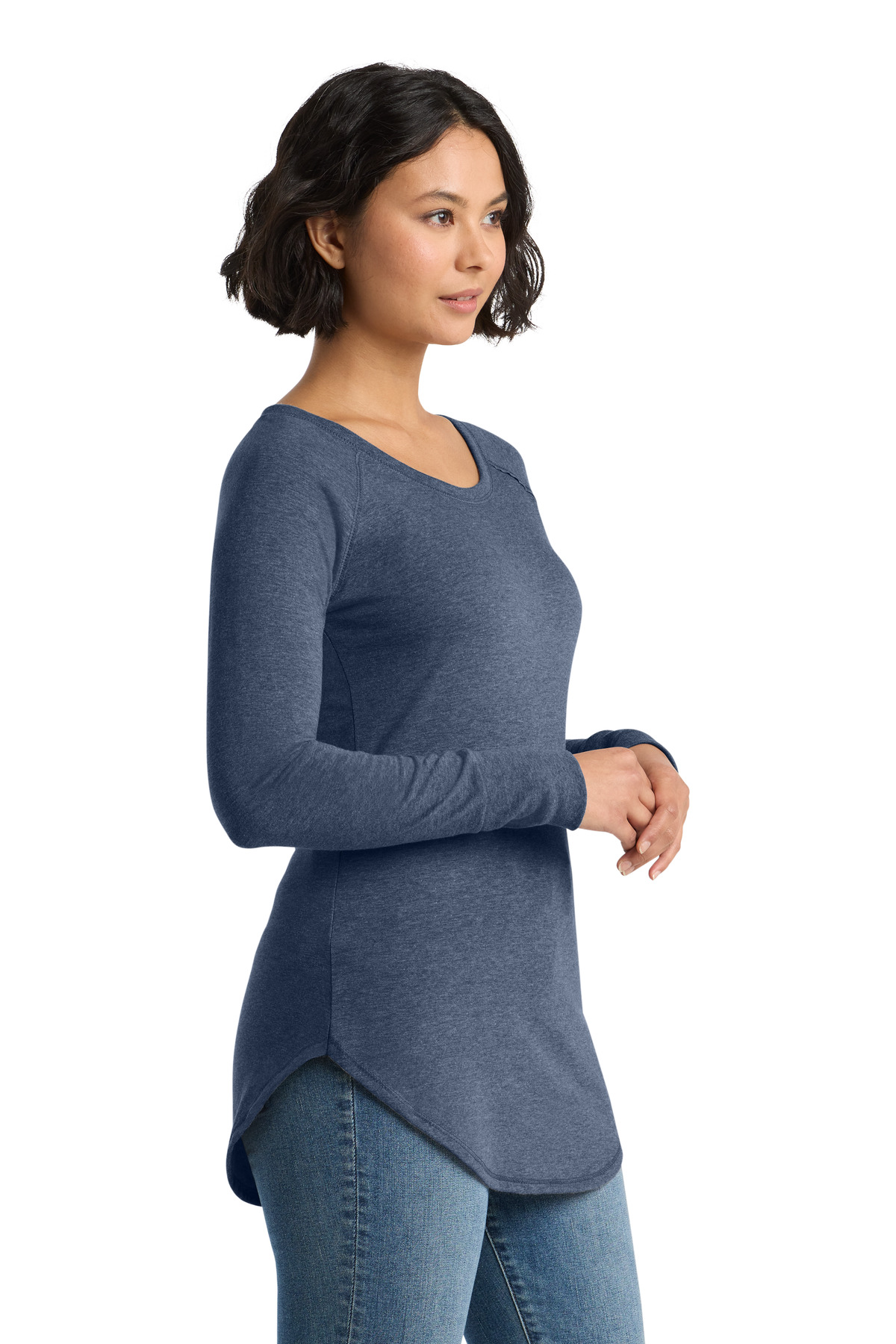 District Women's Perfect Tri Long Sleeve Tunic Tee. DT132L