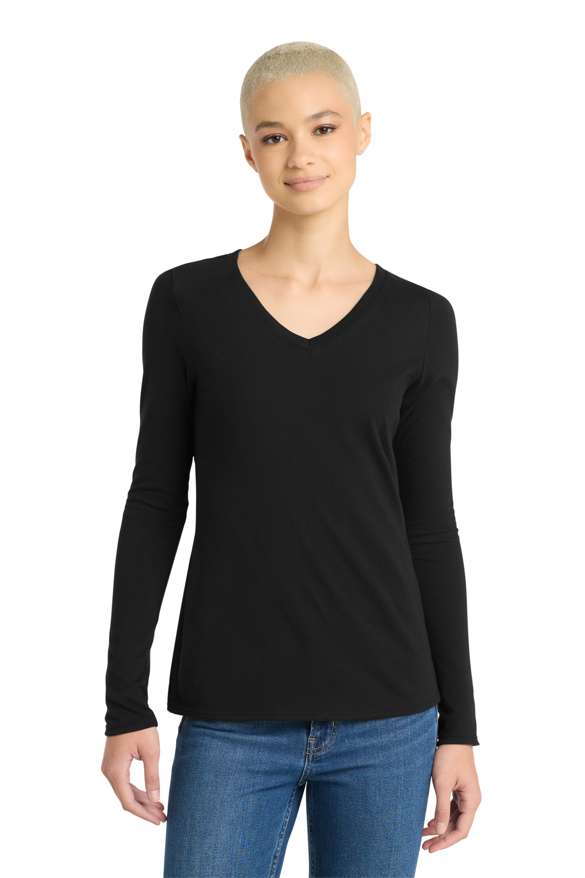 DISCONTINUED  District  ®  Women's Very Important Tee  ®  Long Sleeve V-Neck