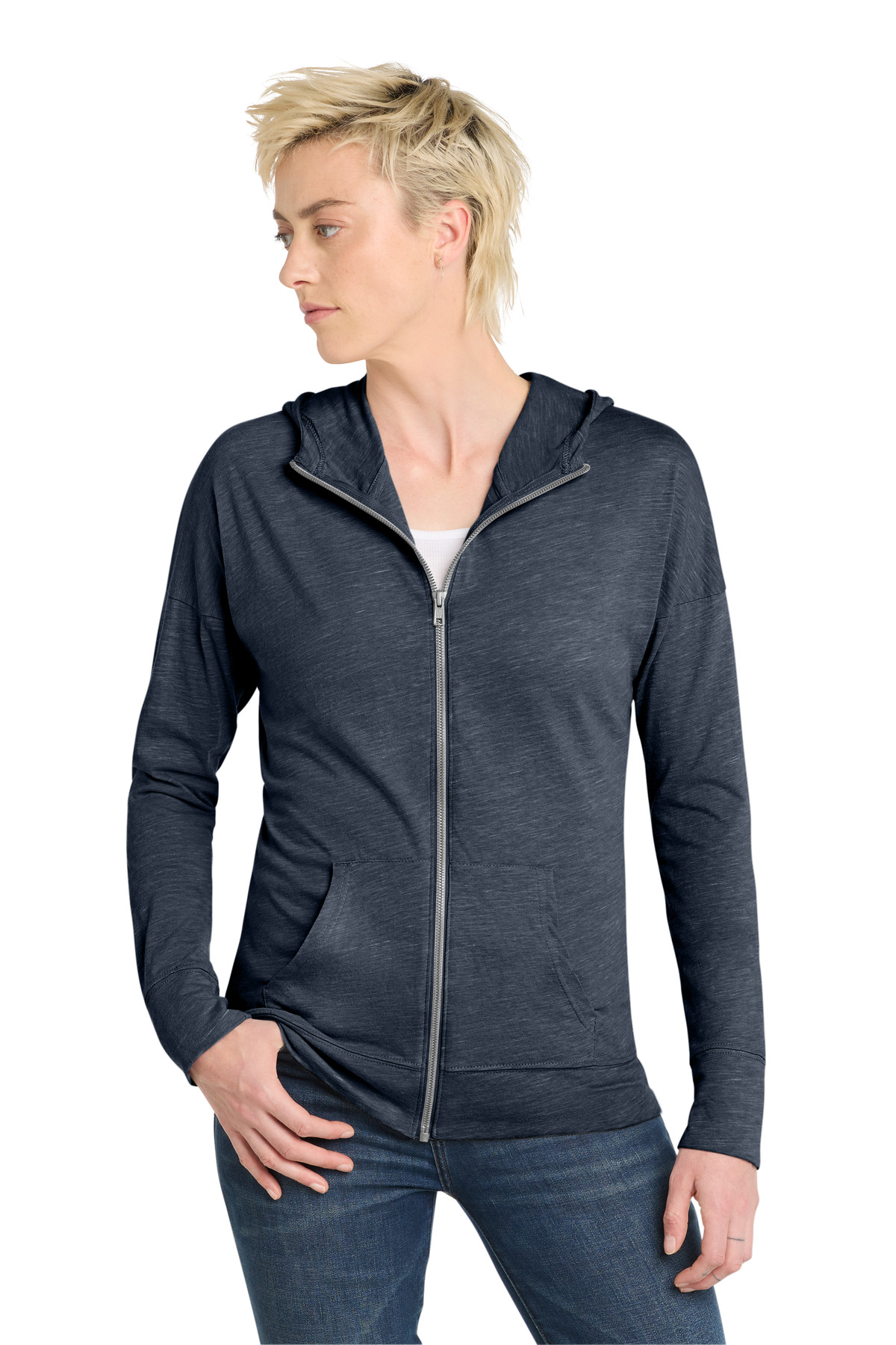 District Women's Medal Full-Zip Hoodie. DT665