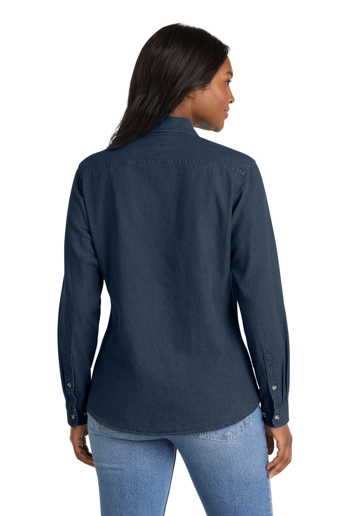 Port & Co Women's Long Sleeve Value Denim Shirt. LSP10