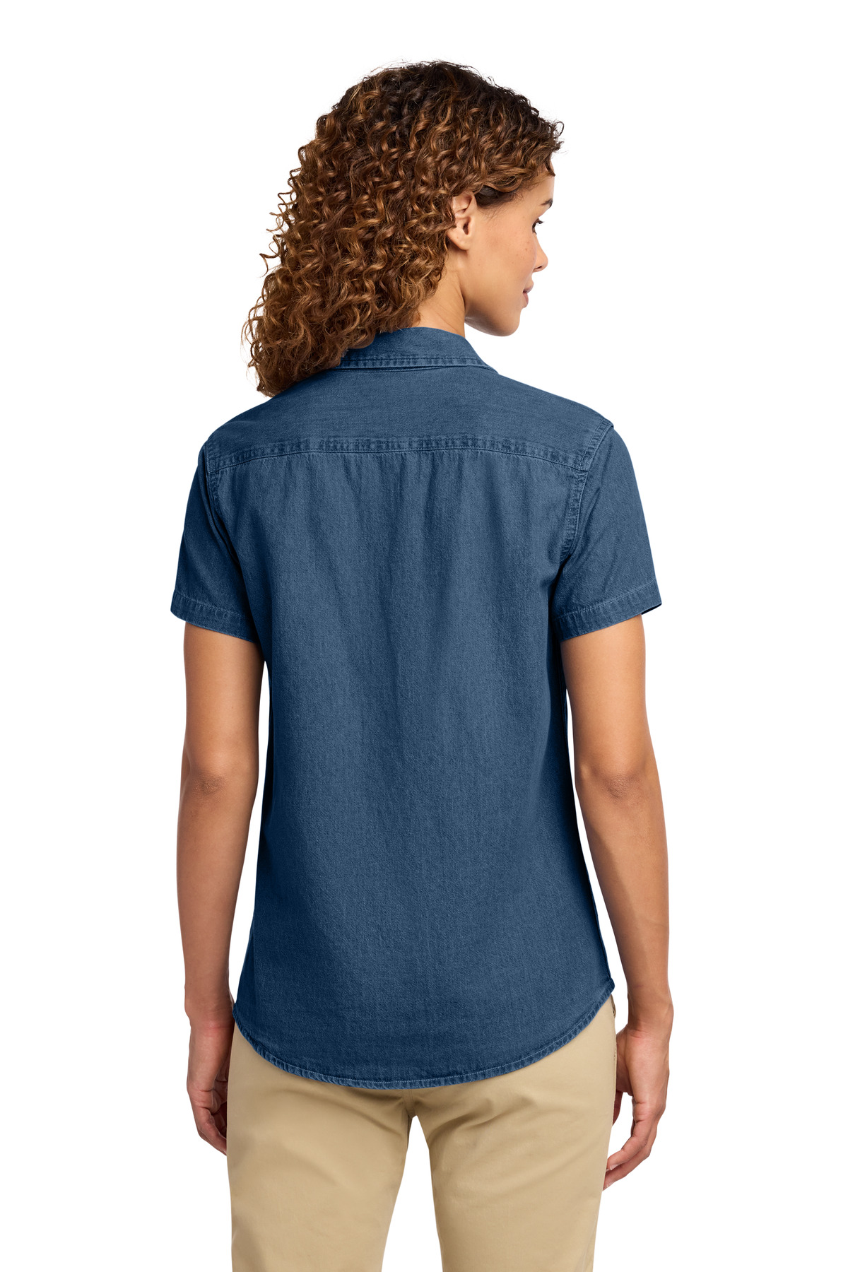 Port & Co Women's Short Sleeve Value Denim Shirt. LSP11