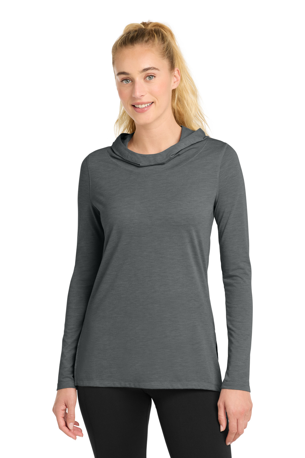 Sport-Tek Women‘s PosiCharge Tri-Blend Wicking Long Sleeve Hoodie-Sport-Tek