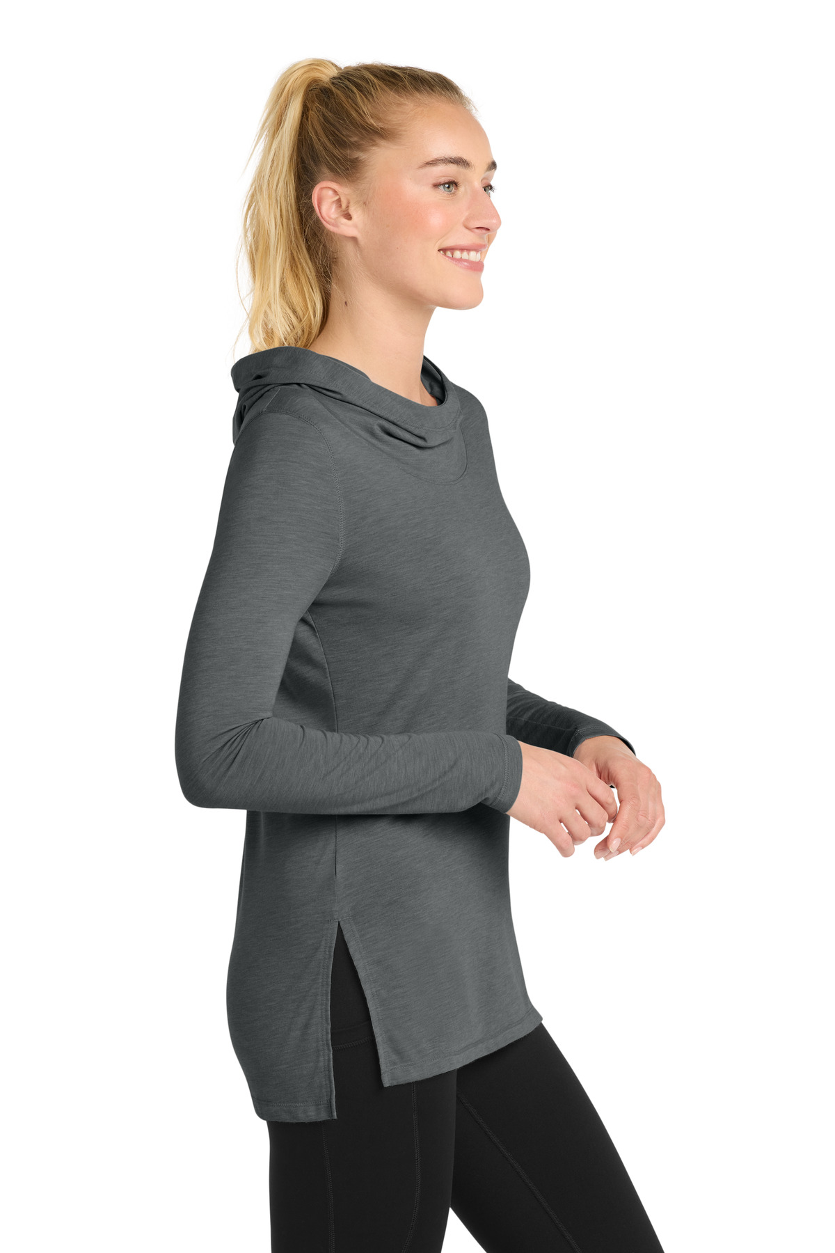 Sport-Tek Women's PosiCharge Tri-Blend Wicking Long Sleeve Hoodie LST406