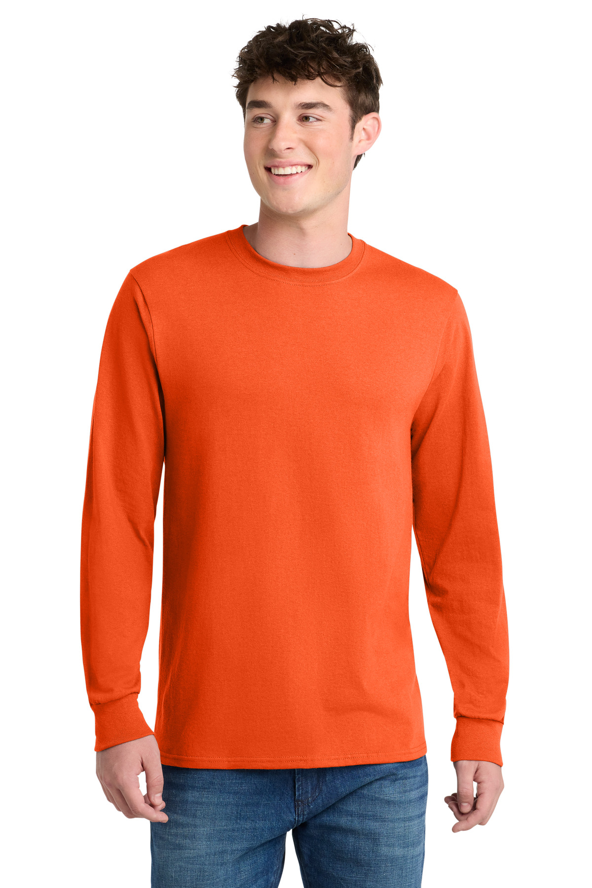 Port & Co PC55LS swatch in Safety Orange