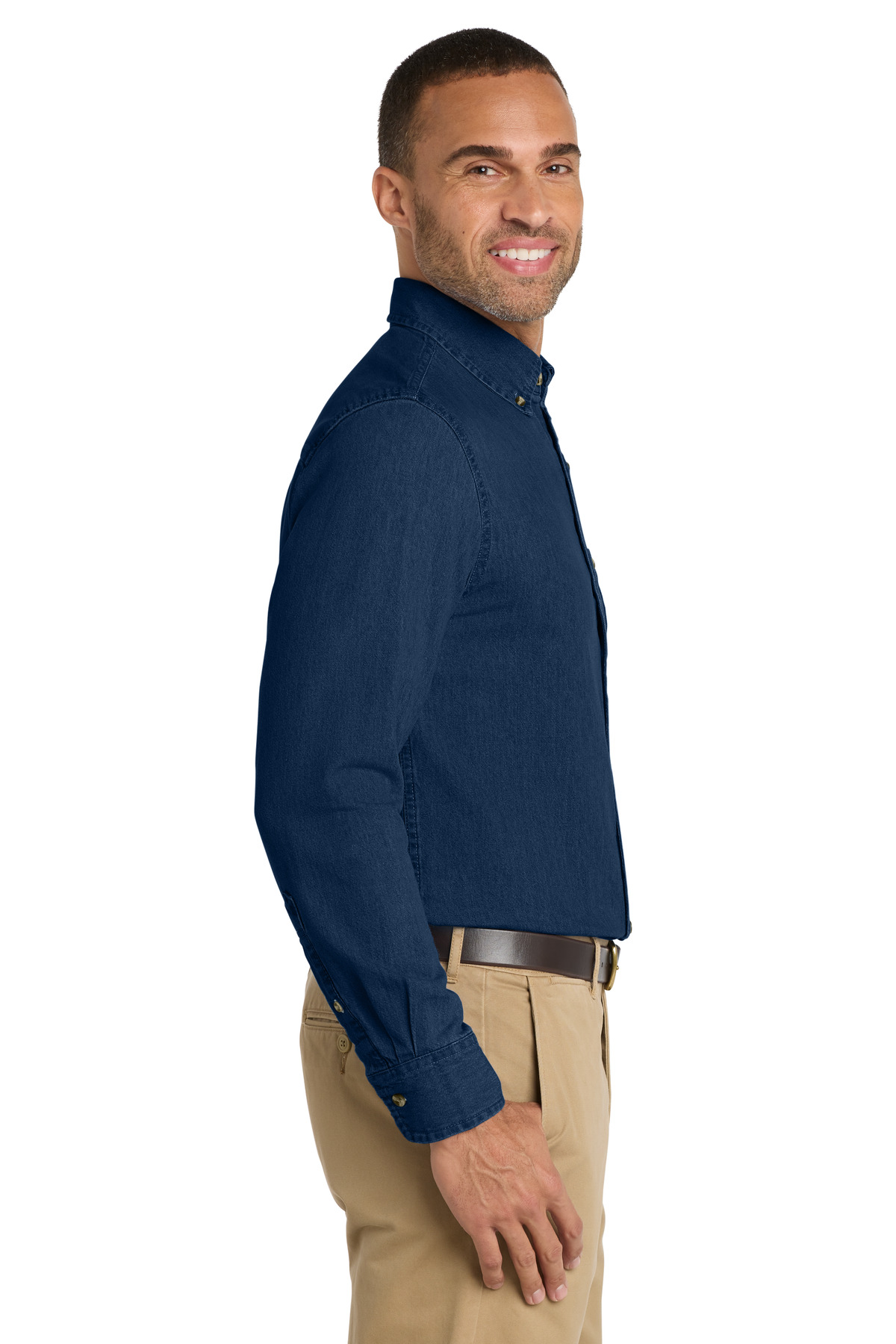 Port & Co Long Sleeve Value Denim Shirt. SP10