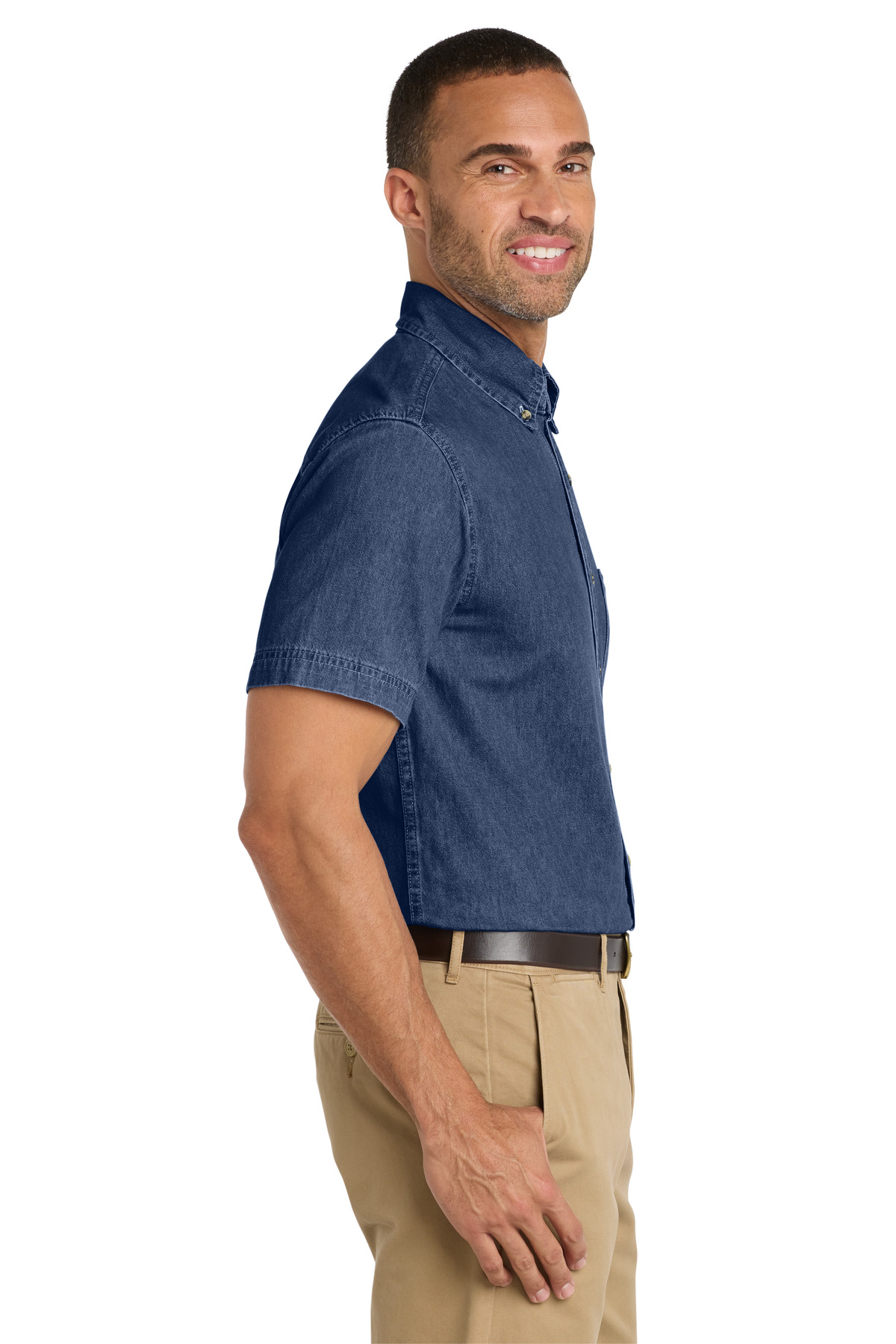 Port & Co Short Sleeve Value Denim Shirt. SP11