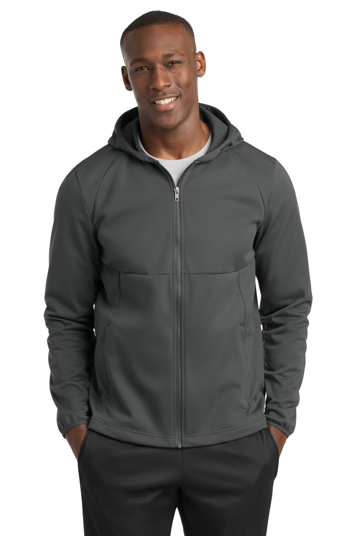 Sport-Tek Sport-Tek Hooded Soft Shell Jacket ST980 in Graphite