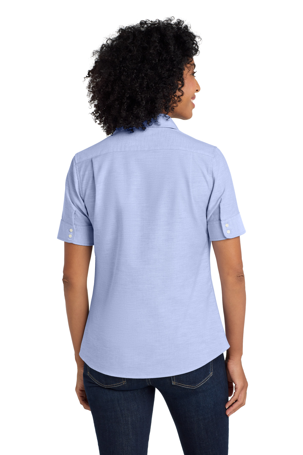 Port Authority Women's Short Sleeve SuperPro Oxford Shirt. L659