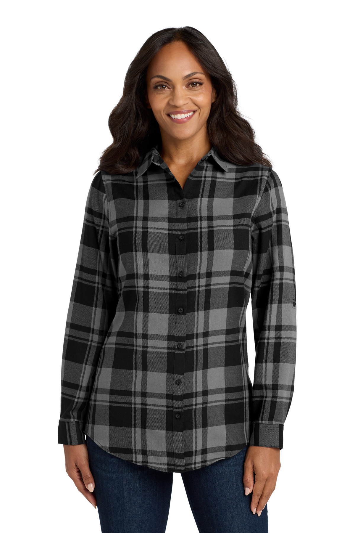 Port Authority Women&#8216;s Plaid Flannel Tunic-Port Authority