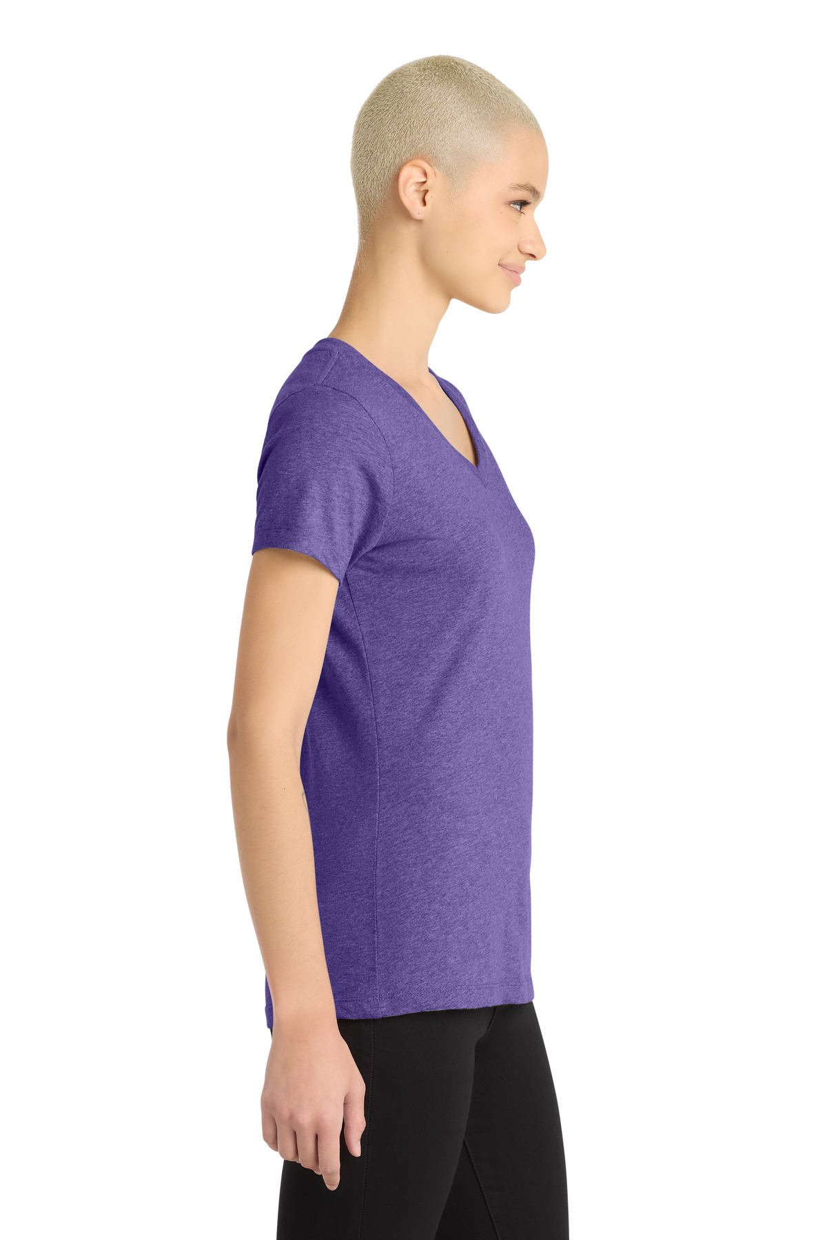 District Women's Perfect Blend CVC V-Neck Tee. DM1190L