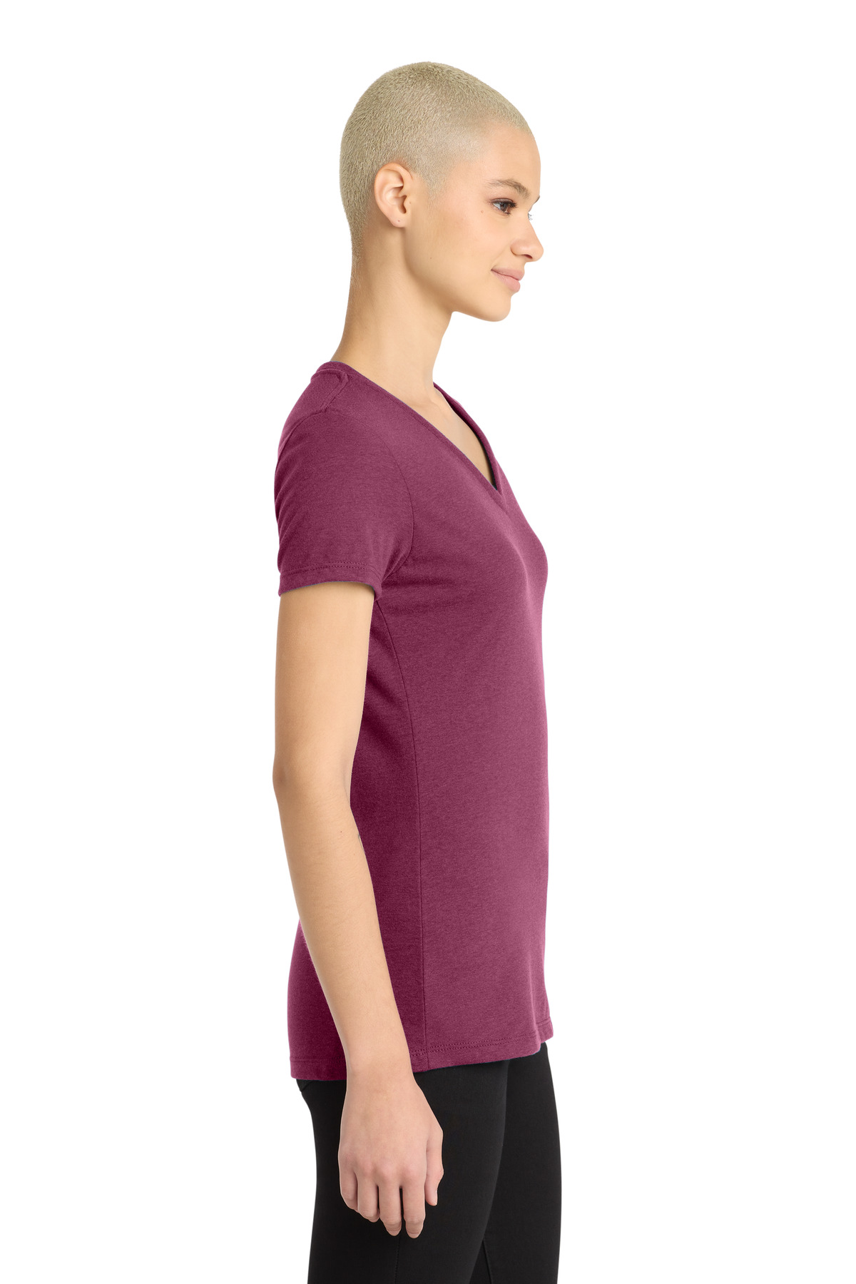 District Women's Perfect Blend CVC V-Neck Tee. DM1190L