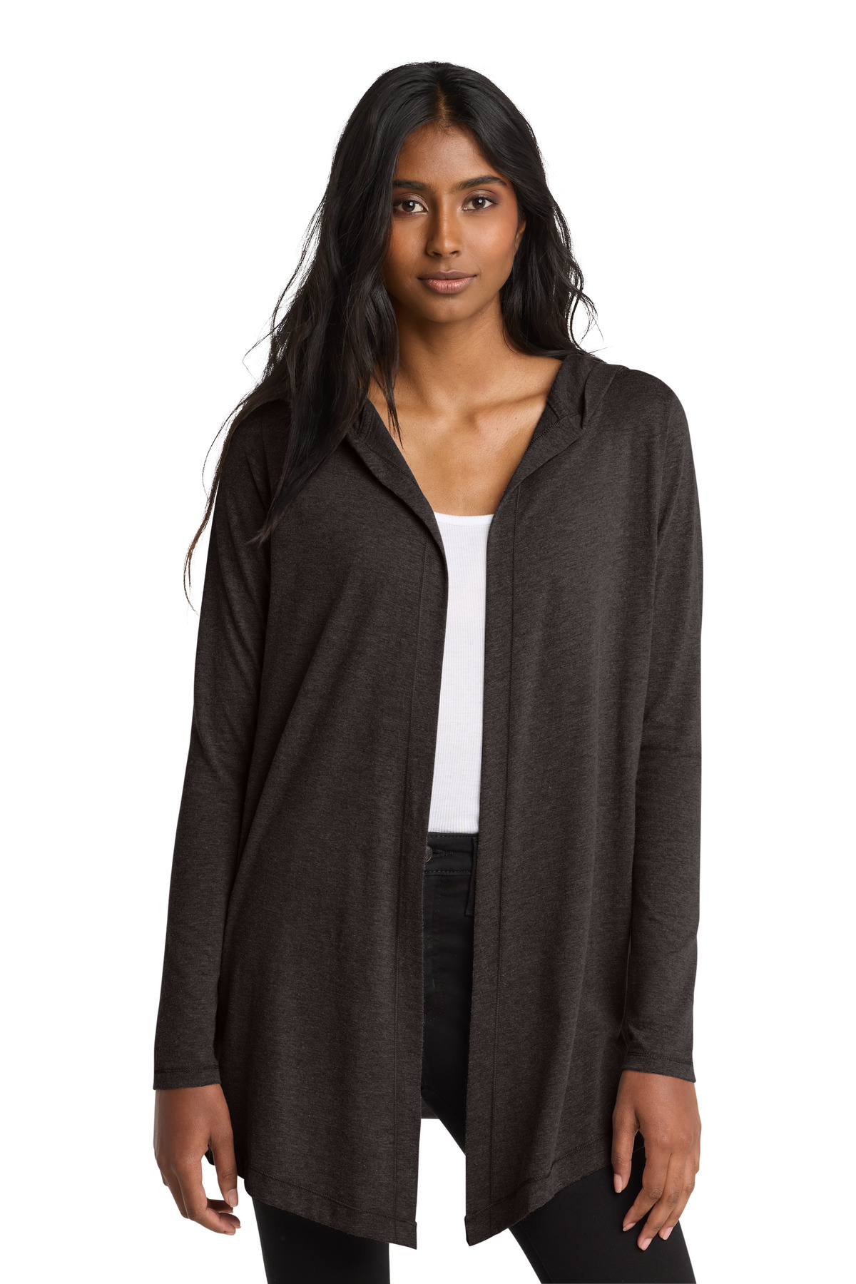 District Women's Perfect Tri Hooded Cardigan. DT156