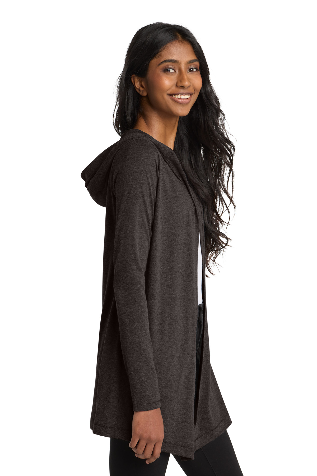 District Women's Perfect Tri Hooded Cardigan. DT156