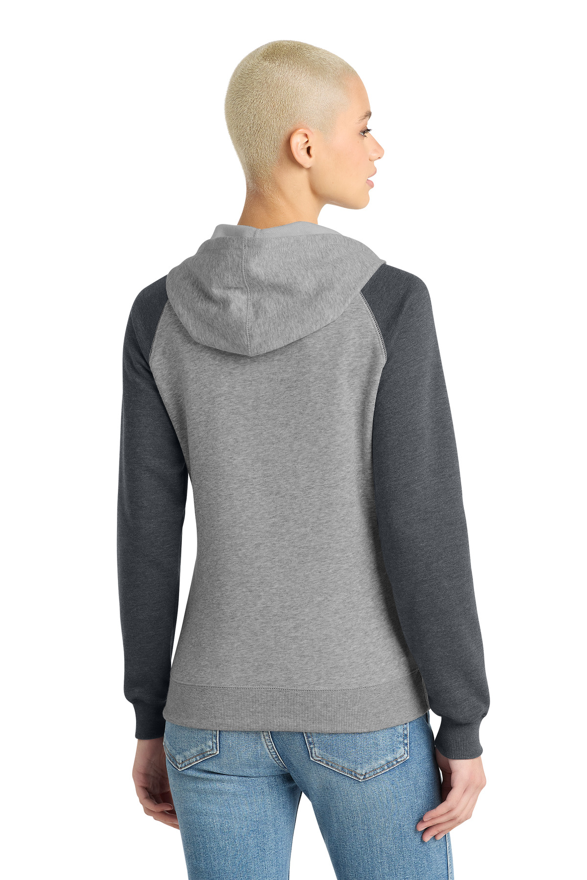 District Women's Lightweight Fleece Raglan Hoodie. DT296