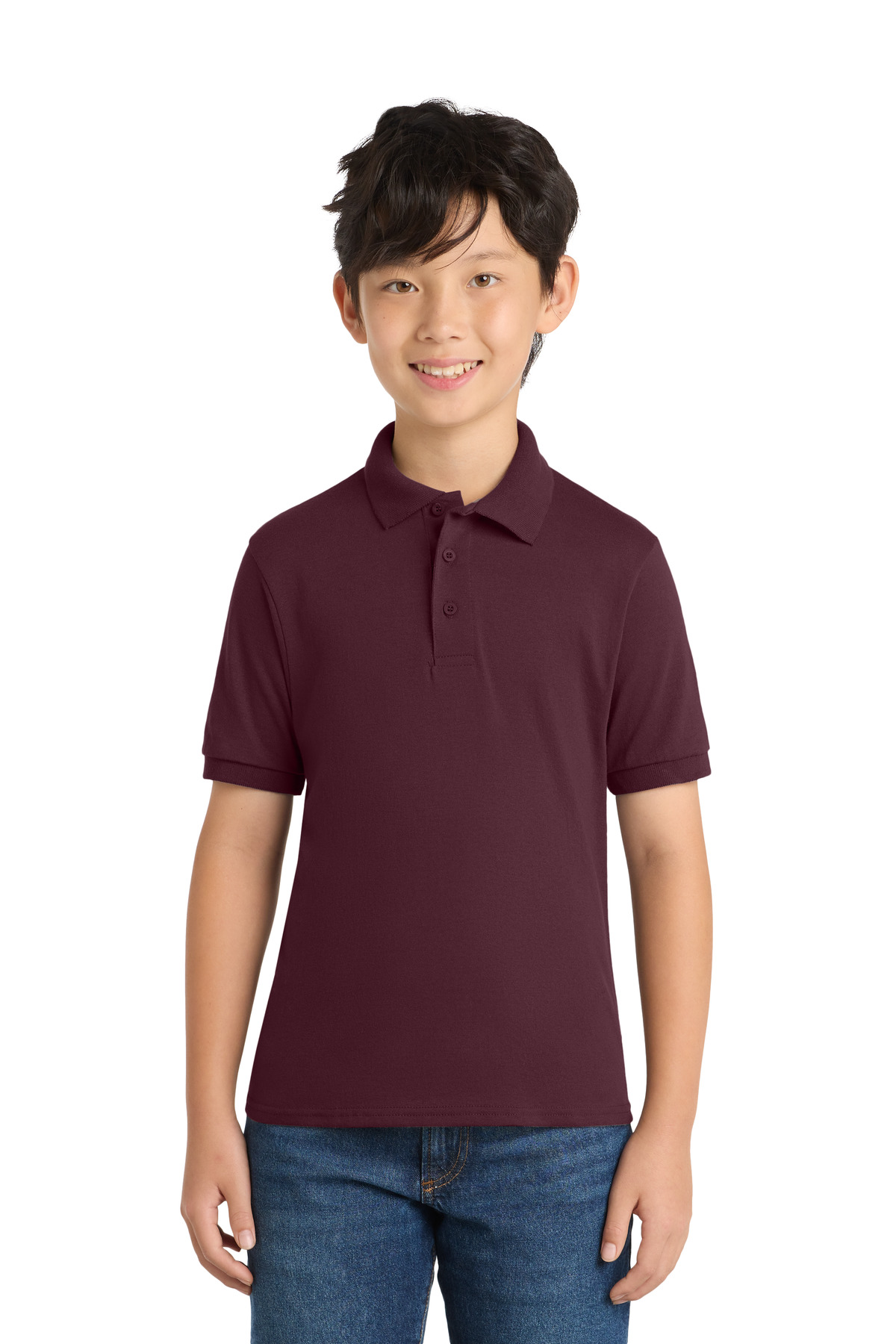 Port & Co Youth Core Blend Jersey Knit Polo. KP55Y