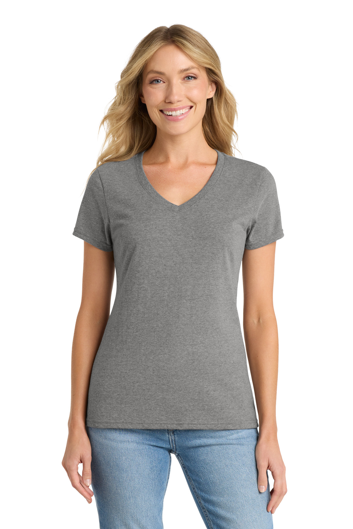 Port & Co Women's Fan Favorite Blend V-Neck Tee. LPC455V
