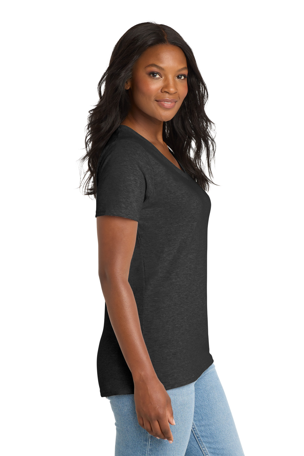 Port & Co Women's Core Cotton V-Neck Tee. LPC54V