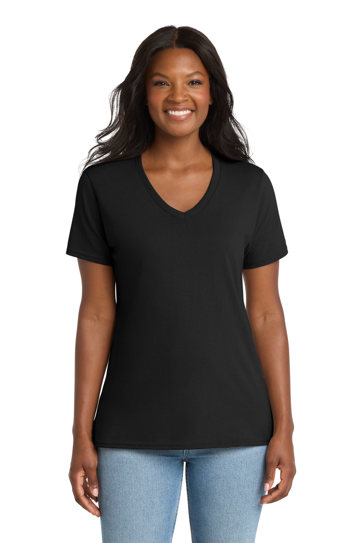 Port & Co LPC54V — Port & Co Women's Core Cotton V-Neck Tee. LPC54V