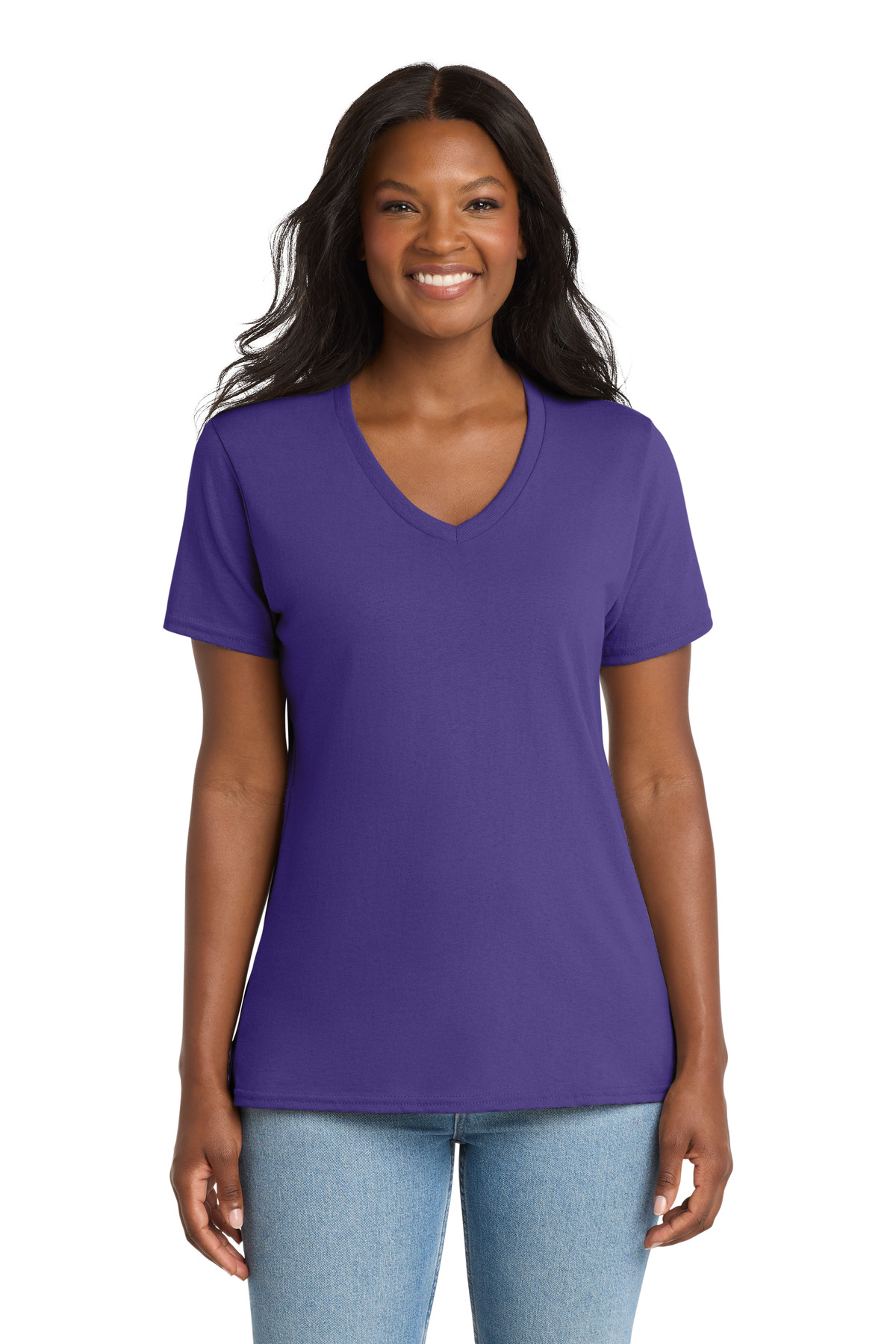 Women's Core Cotton V-Neck Tee - Purple