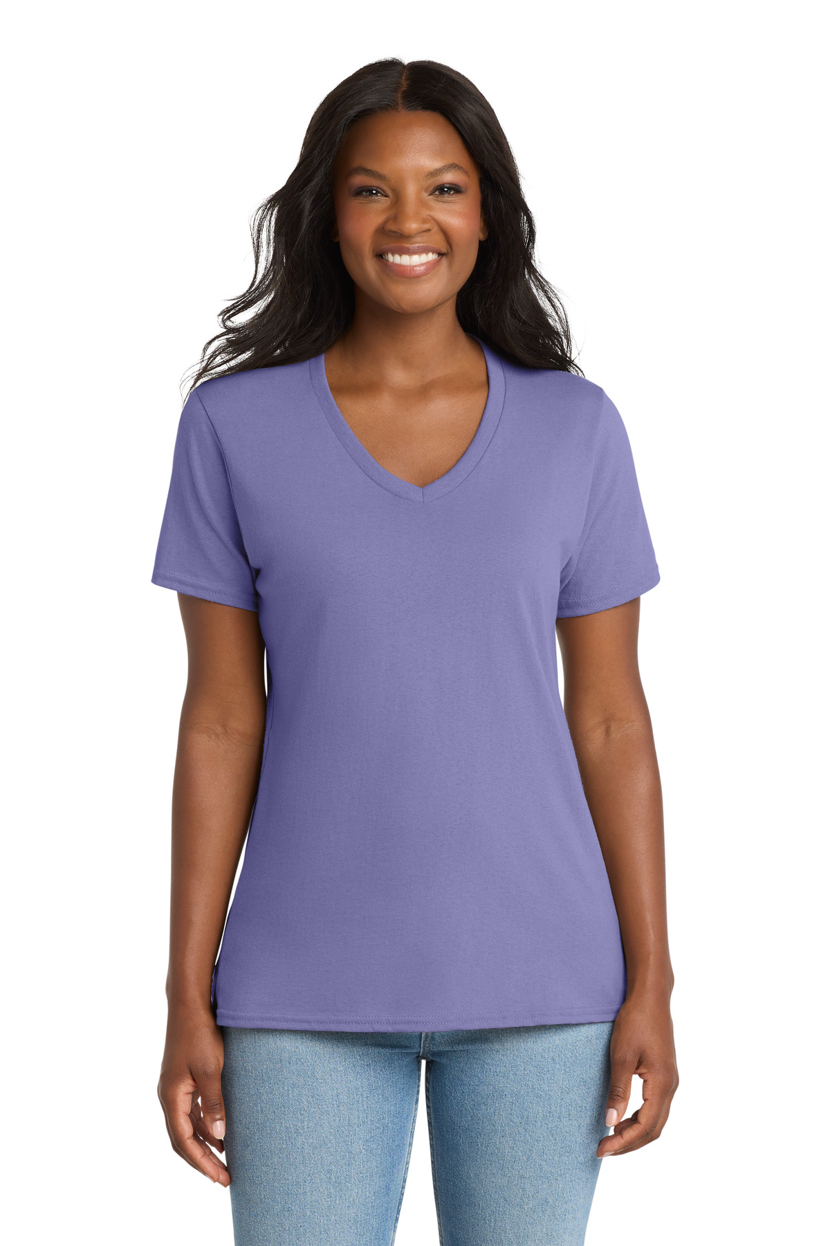 Port & Co Women's Core Cotton V-Neck Tee. LPC54V