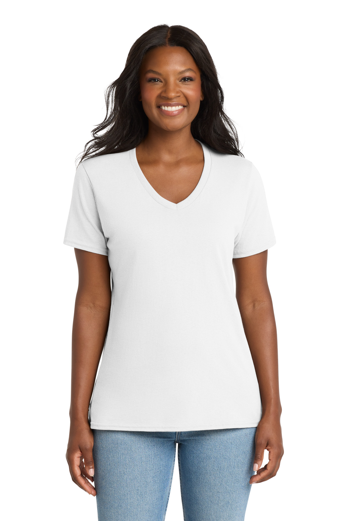 Port & Co Women&#8216;s Core Cotton V-Neck Tee-Port &#38; Company