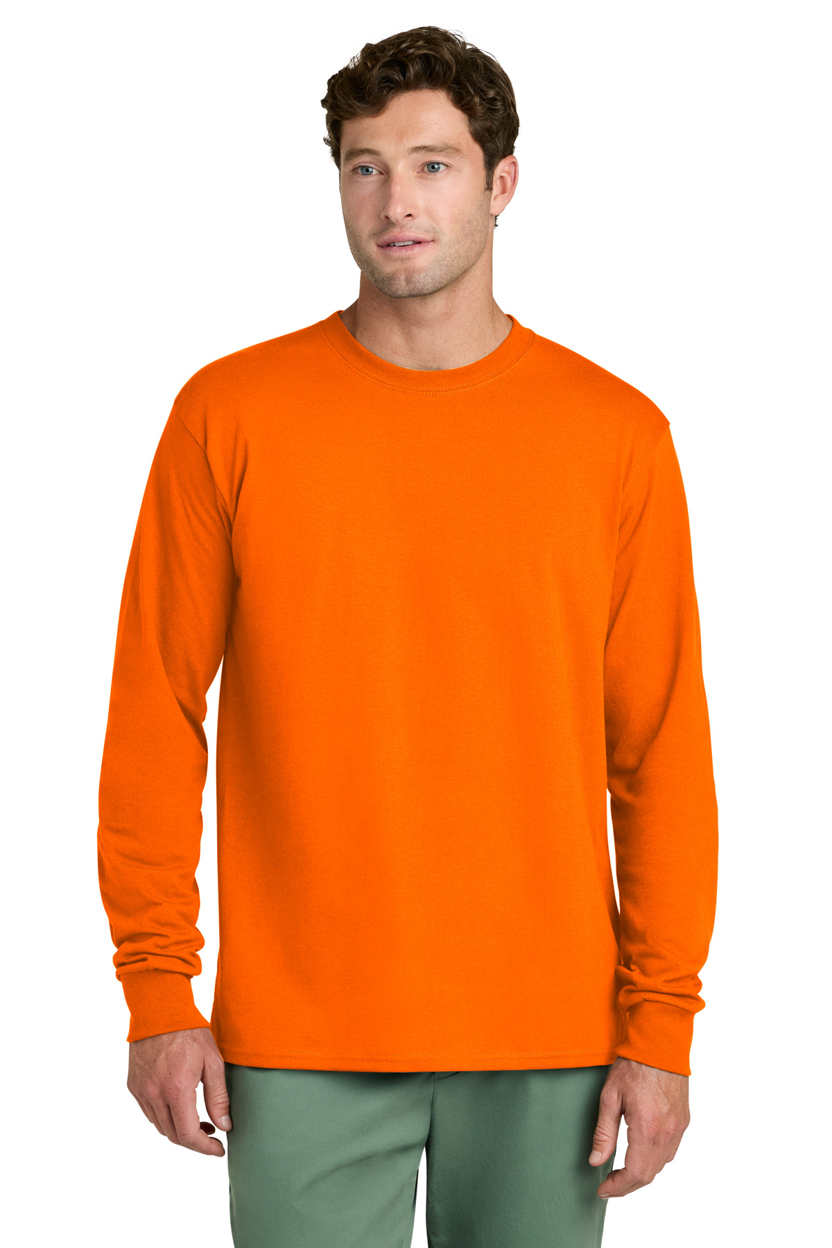 Port & Co ™ Long Sleeve Core Cotton Tee. PC54LS - S. Orange