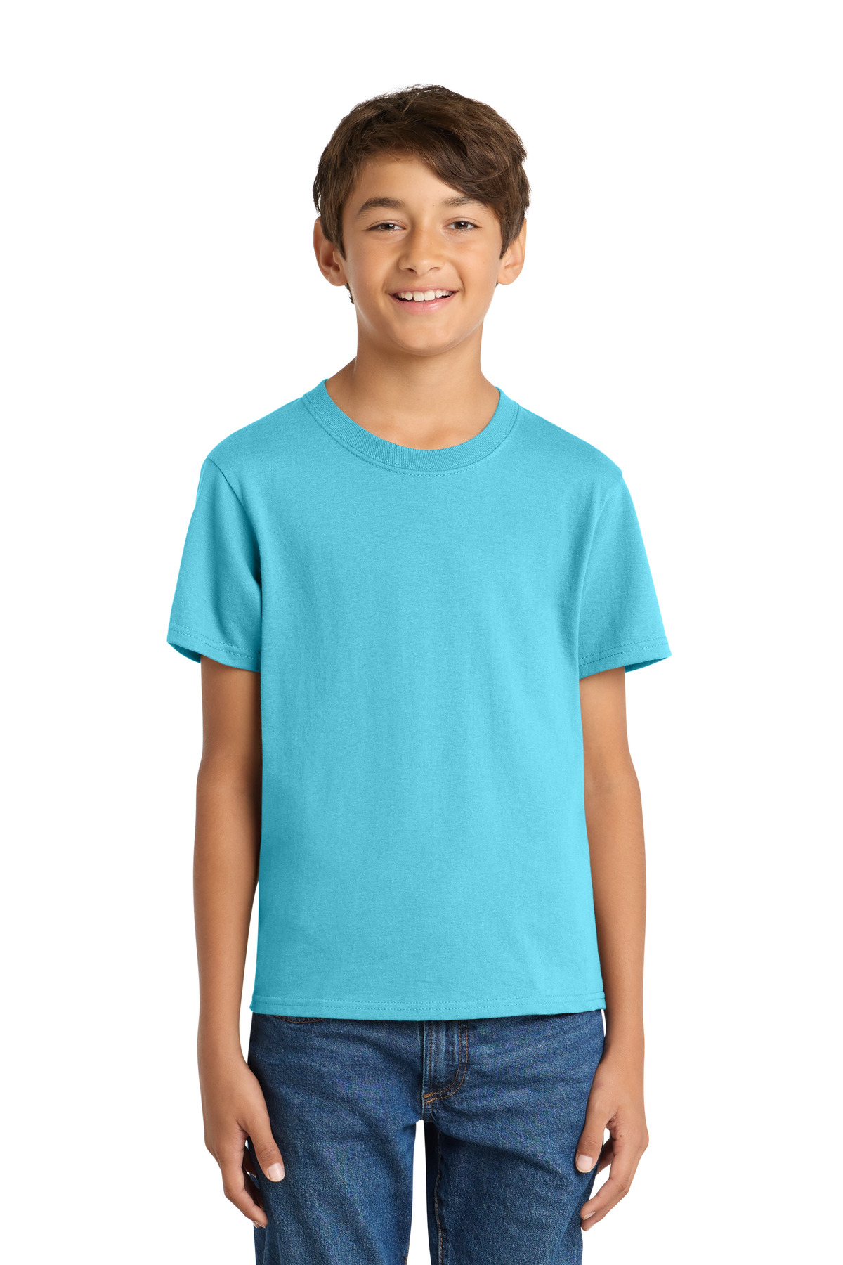 Port & Co ™ Youth Core Cotton Tee. PC54Y - Aquatic Blue