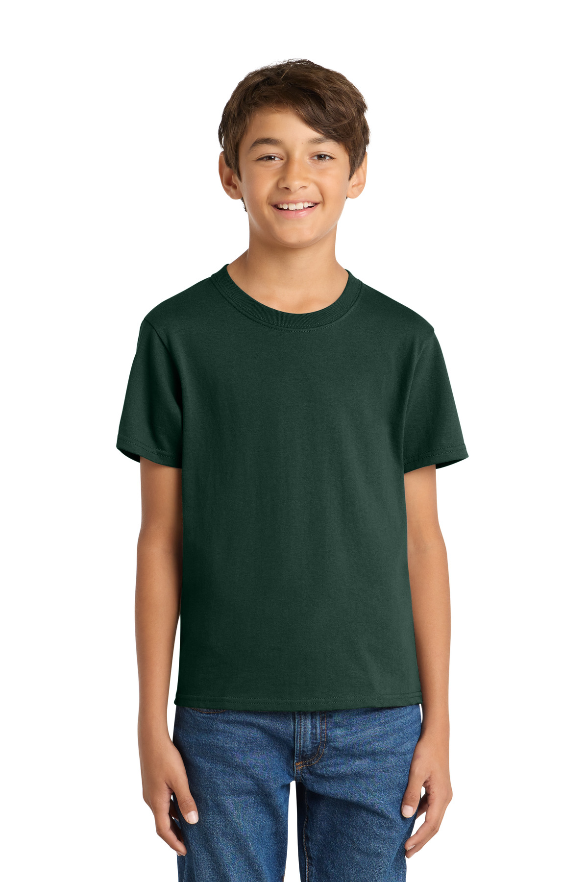 Port & Co ™ Youth Core Cotton Tee. PC54Y - Dark Green