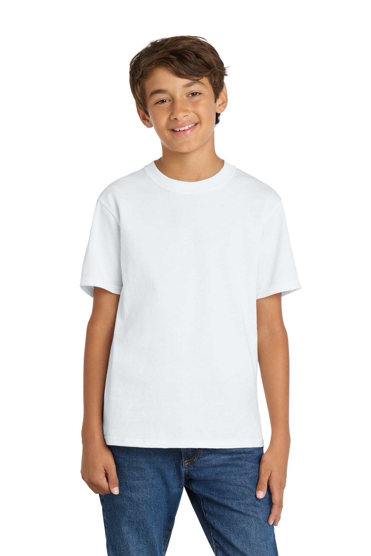 Port & Co ™ Youth Core Cotton Tee. PC54Y - White