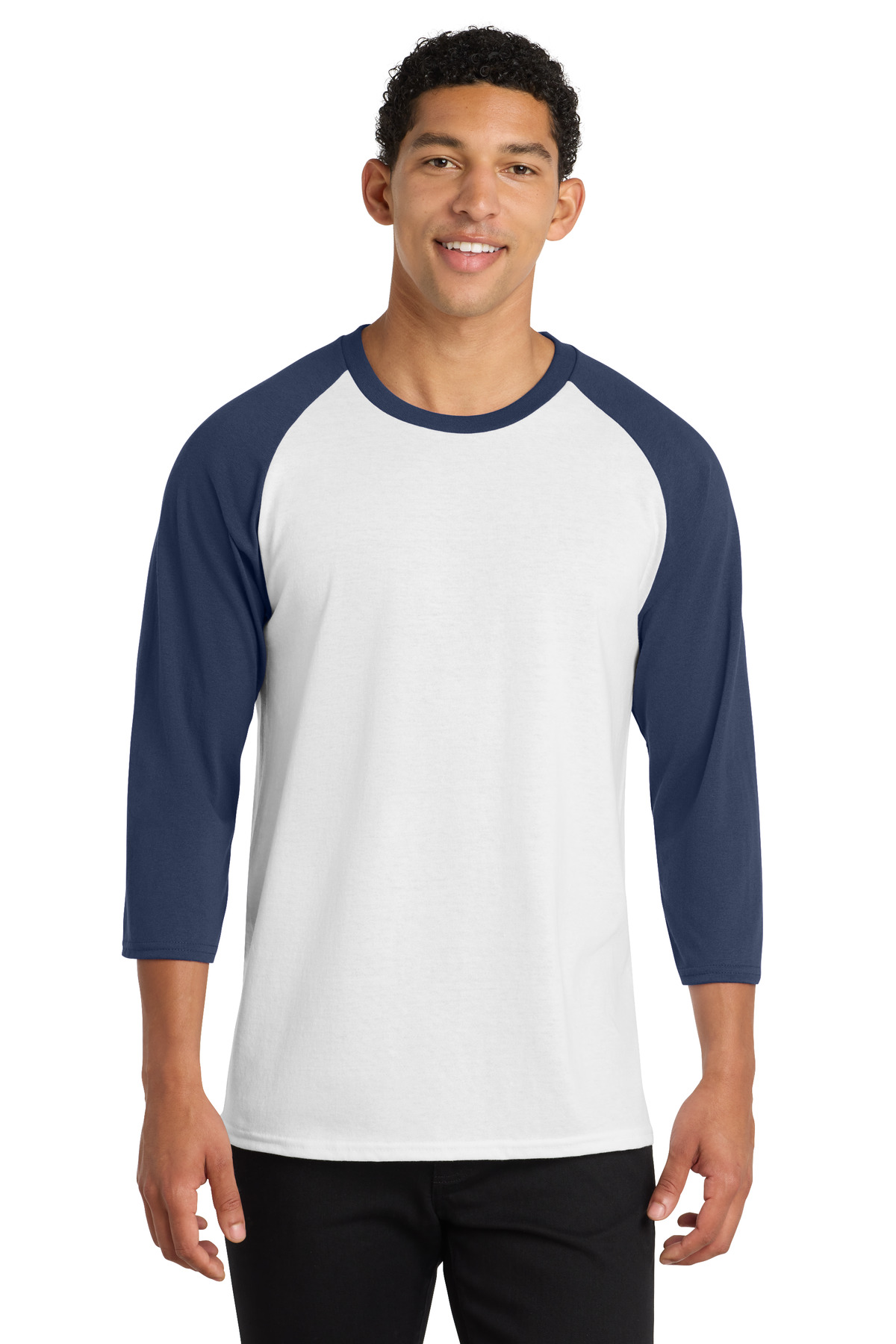 Port & Co Core Blend 3/4-Sleeve Raglan Tee. PC55RS