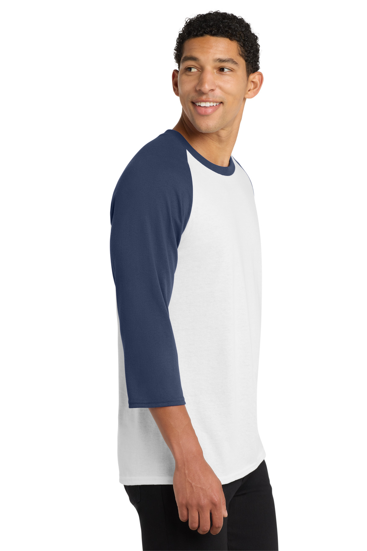 Port & Co Core Blend 3/4-Sleeve Raglan Tee. PC55RS