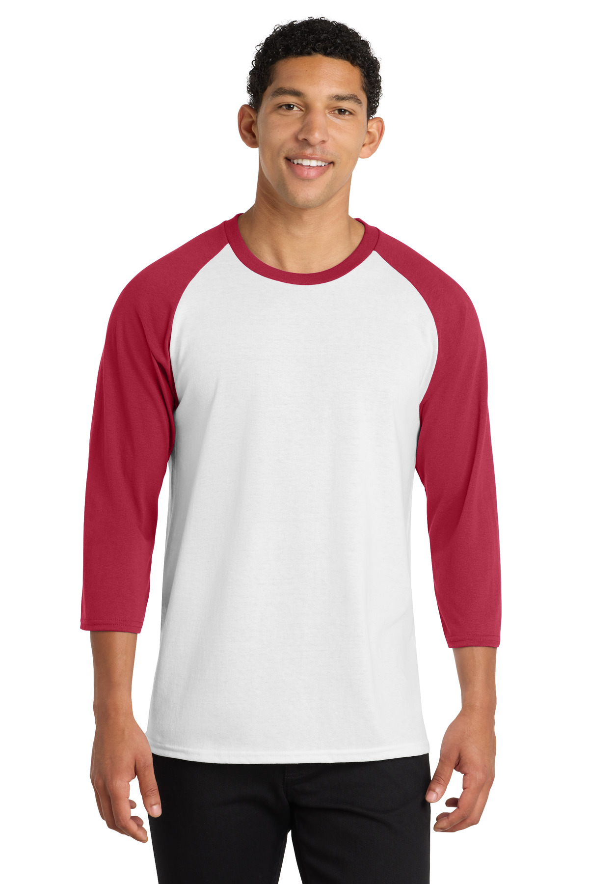 Port & Co Core Blend 3/4-Sleeve Raglan Tee. PC55RS