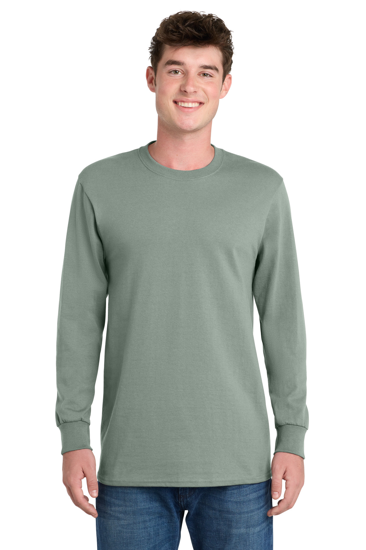 Port & Co PC61LS swatch in Stonewashed Green