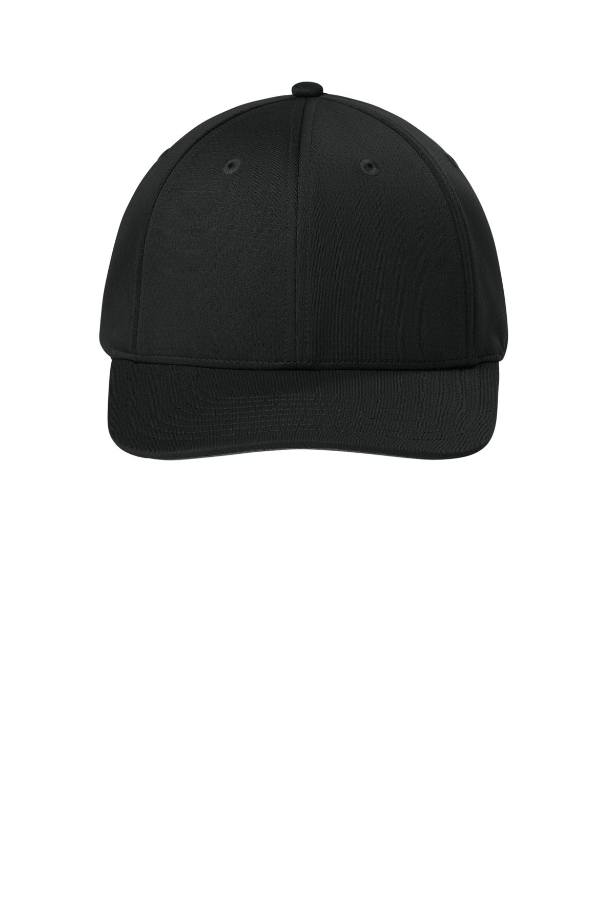 Sport-Tek® Impact Mesh Stretch-Tek Adjustable Cap — Black
