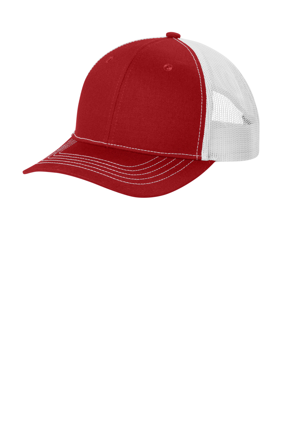 Youth Snapback Trucker Cap - Flame Red/ White