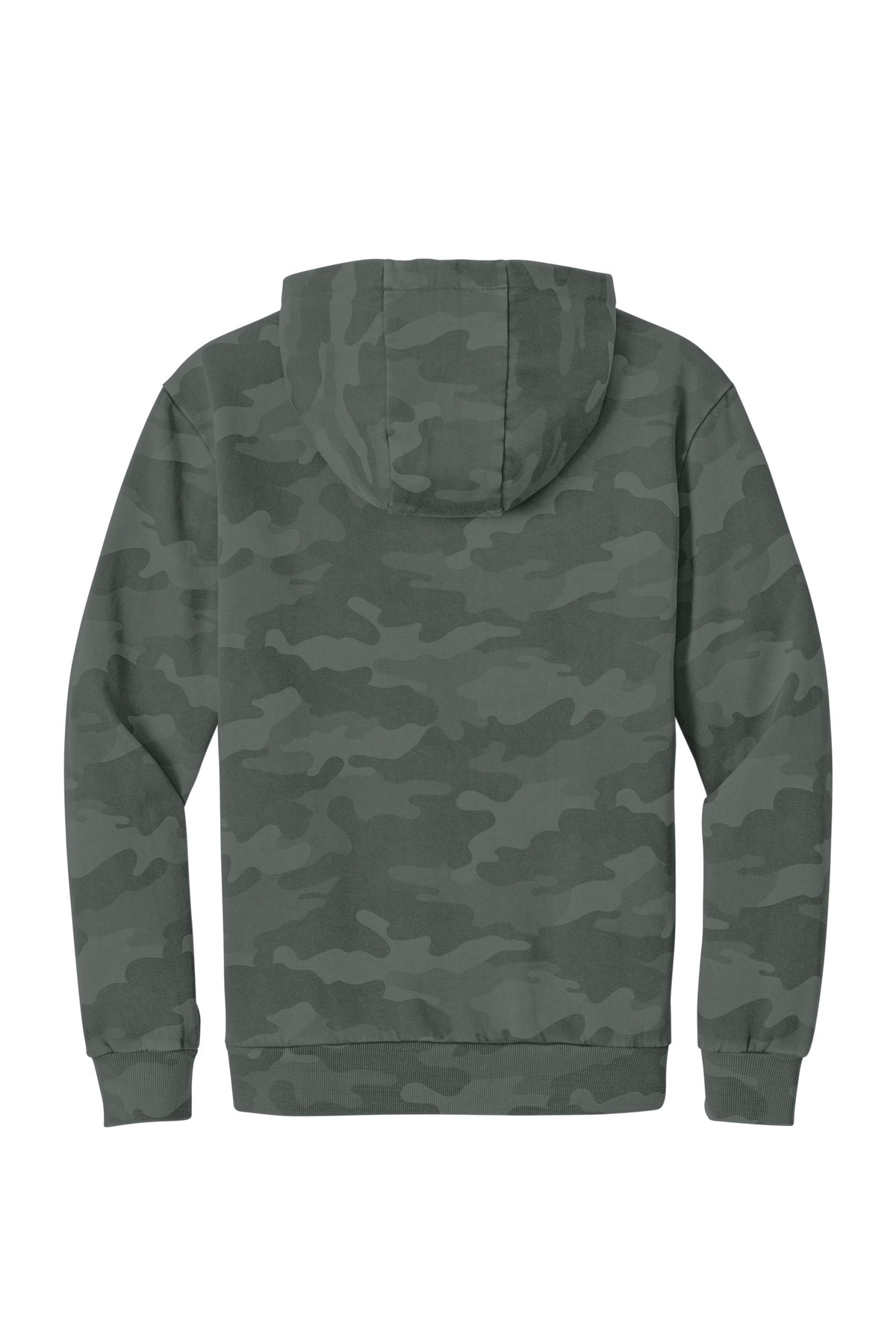 District Wash Camo Fleece Hoodie DT2200C in Graphite — Back