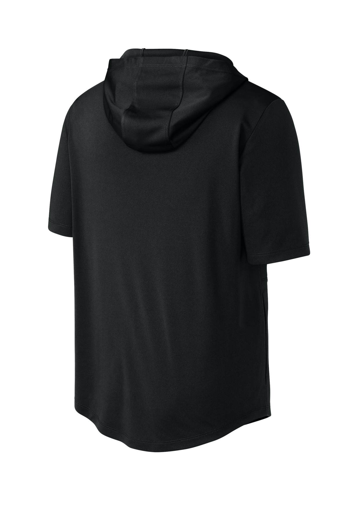 Sport-Tek Club Short Sleeve Hoodie ST445 in Black